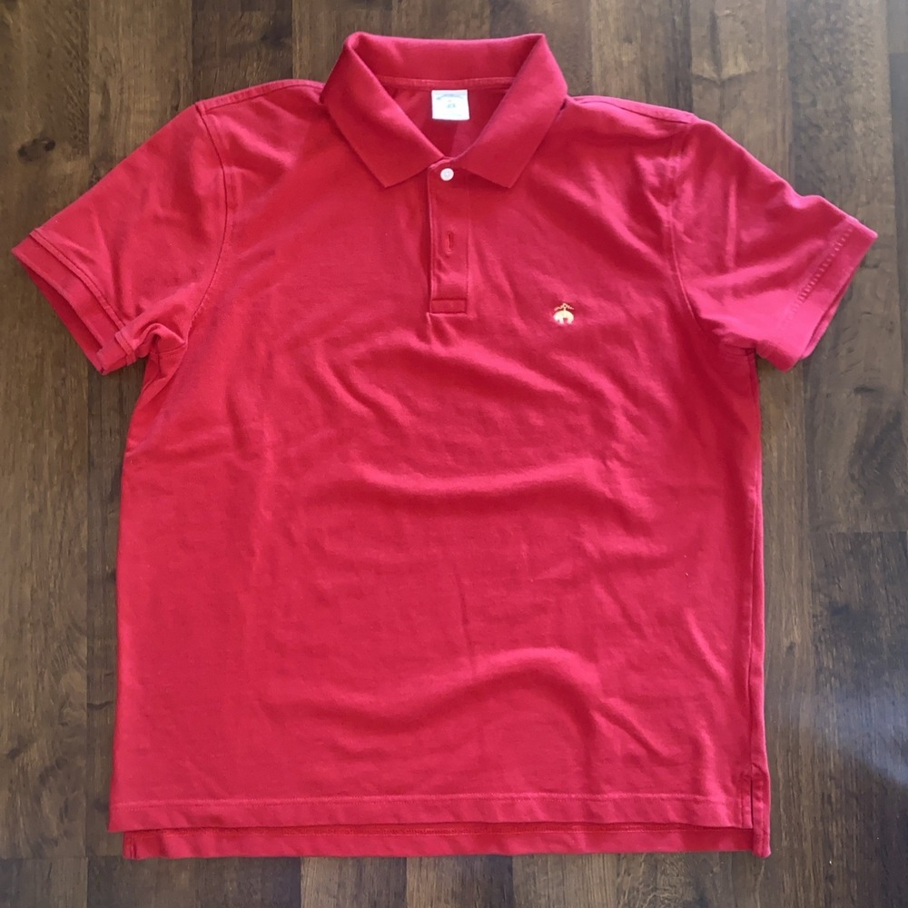 BROOKS BROTHERS Red Polo Shirt 1818 Men's Performance Slim Fit XL $89